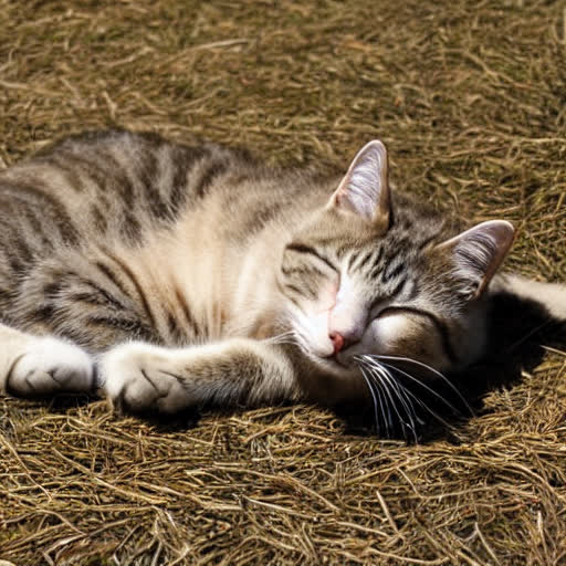 Sleeping Cat with Seed